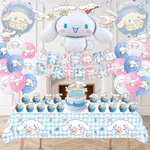AVONO Cinnamoroll Birthday Decorations 101 Pieces Set