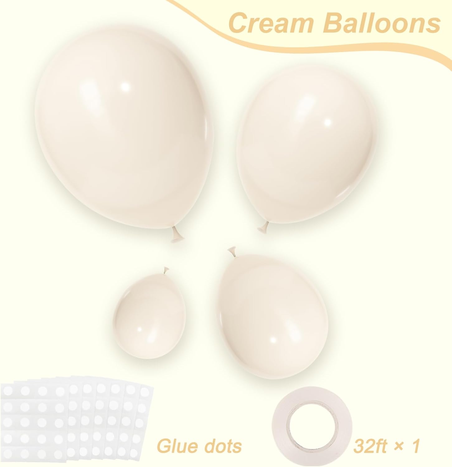 White Sand Balloons 105pcs 5101218 Inch Garland Arch Kit for Parties