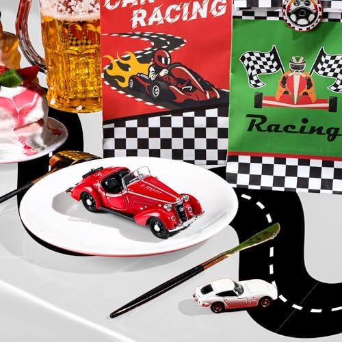 Irenare 6 Pcs Racing Car Table Covers 54x108 Inch
