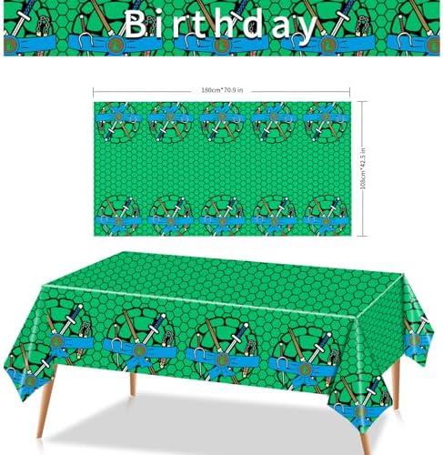 3pcs Turtle Theme Premium Plastic Tablecloth for Kids Birthday Party