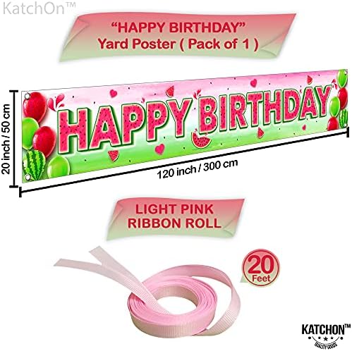 KatchOn XtraLarge Watermelon Birthday Banner 120x20 Inch