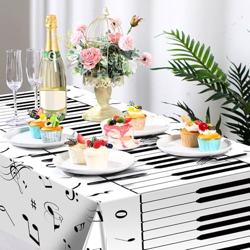 3 Pcs Musical Notes Tablecloth for Music Themed Parties