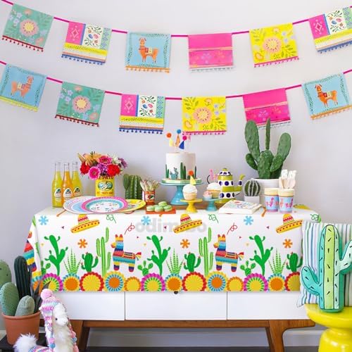 Odimibo Fiesta Tablecloth Plastic Disposable