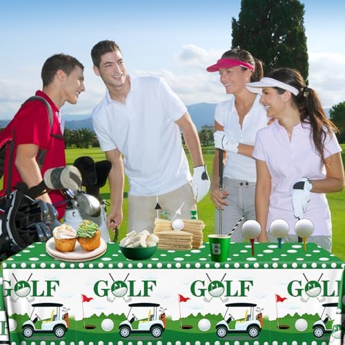 Golf Party Tablecloth 2pcs 87x51 Inch