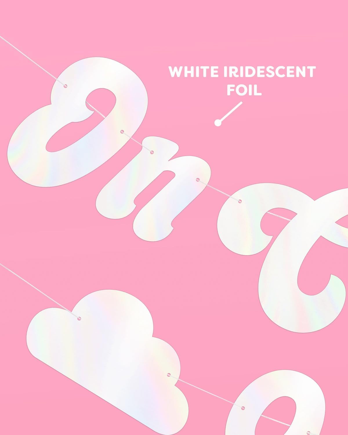 XO Fetti On Cloud Nine Banner - White 5 Ft