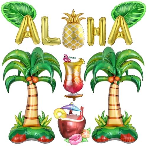 12Pcs Summer Tropical Balloon Decor Kit