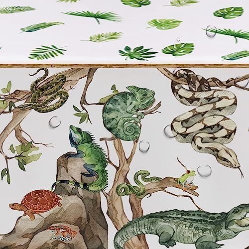 Reptile Birthday Tablecloth Set - 4 Pack 54x108 Inches