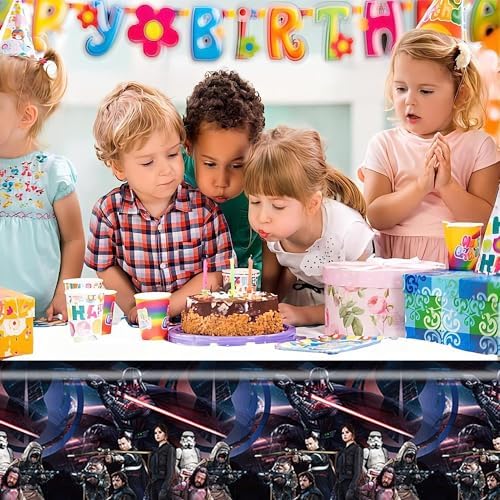 Omto 2pcs Star Wars Tablecloth for Birthday Parties