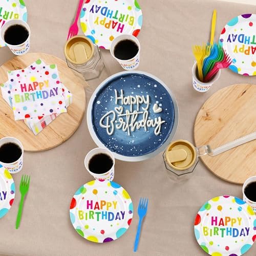 144 Pieces Happy Birthday Party Decor Set
