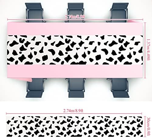 Oudain 4 Pcs Pink Cow Tablecloth for Parties