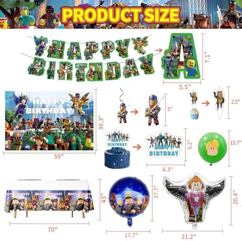 Birthday Party Decor Set with Balloons and Banner