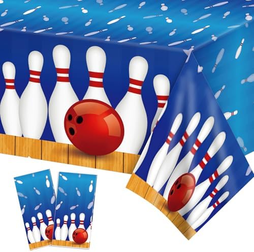 2 Pcs Bowling Party Tablecloth 54x87 Inch