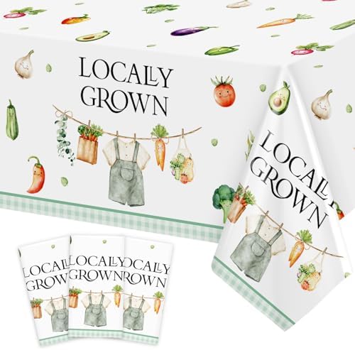 3Pcs Locally Grown Baby Shower Tablecloth Set