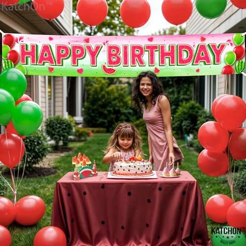 KatchOn XtraLarge Watermelon Birthday Banner 120x20 Inch