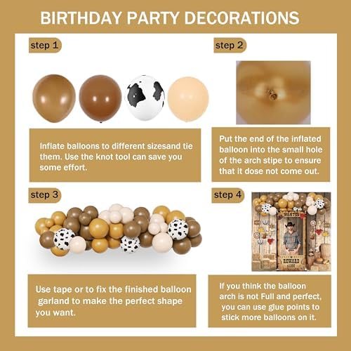 Jenlion Wild West Cowboy Birthday Party Decor Kit