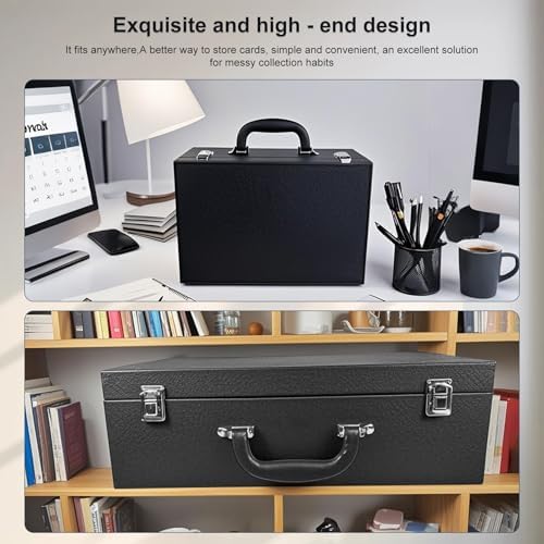 Card Storage Box for 3300 Trading Cards with Leather Closure