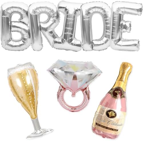 40 Inch Silver Bride Balloons Banner Decor Kit