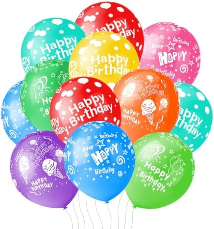 50pcs 12 Inch Happy Birthday Balloons for Men and Women