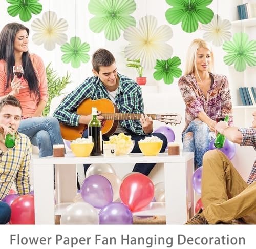 Yosawa 9PCS Paper Flowers Decorations for Wall Hanging Fans