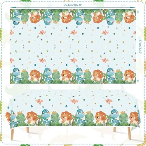 3 Pieces Dinosaur Tablecloth Party Decorations