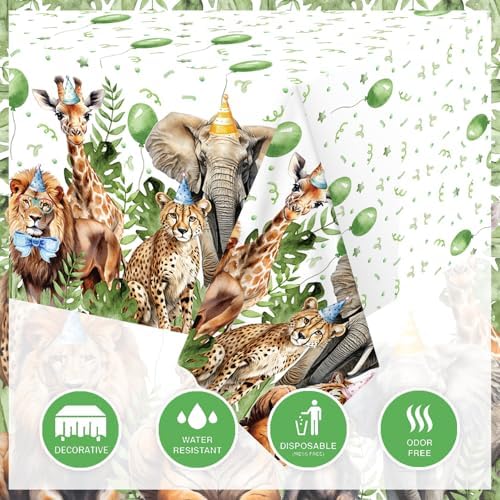 Mpanwen Safari Animal Tablecloth - 3 Pack 54 x 108 Inches