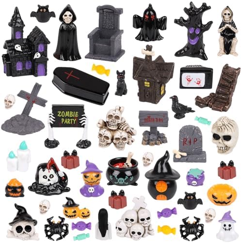 CCINEE 48pcs Halloween Mini Resin Figurines for Decor