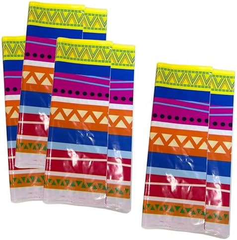 Fiesta Plastic Tablecloth 4 Pack 54x108 for Cinco De Mayo Parties