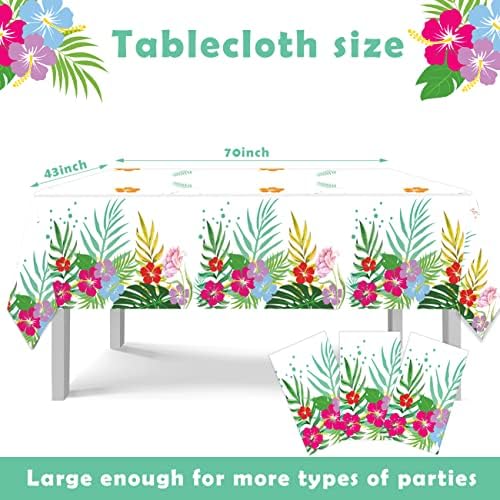 3 Pack Hawaiian Luau Tablecloths for Party Decor