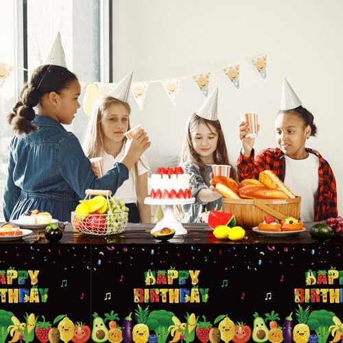 Tiamon 3 Pcs Fruit Tablecloths 54x108 Inch Birthday Party Decorations