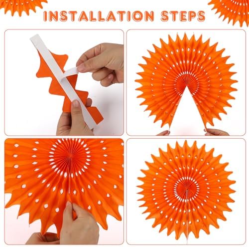 BestoFun 12PCS Paper Fans Mexican Party Decorations