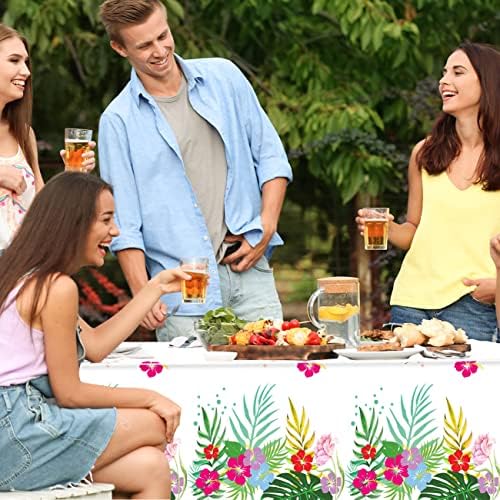 3 Pack Hawaiian Luau Tablecloths for Party Decor