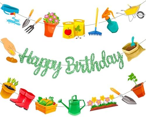 3Pcs Garden Birthday Party Banner Decorations