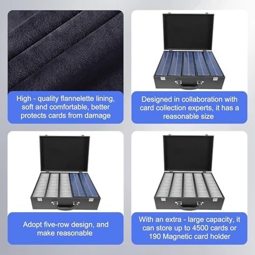 Card Storage Box for 3300 Trading Cards with Leather Closure