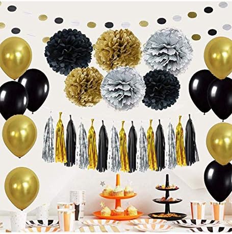 Black and Gold Party Decorations DIY Set