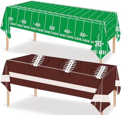 2 PCS Football Tablecloth for Gameday Party Decorations
