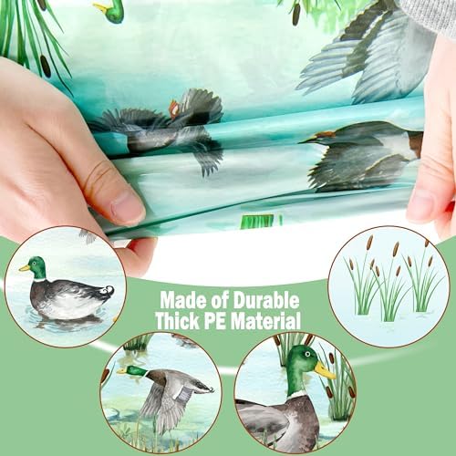 2pcs Mallard Duck Party Tablecloths 1st Birthday Decor