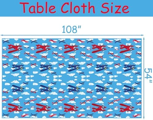 Letromp 3 Pcs Airplane Tablecloth 54x108 Inch Party Decor