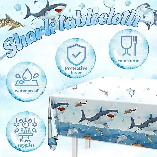 Shark Tablecloth 3Pcs Birthday Party Supplies