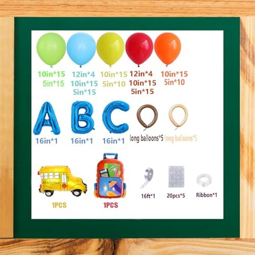 Back to School Balloon Arch Kit with 164PCS Rainbow Balloons