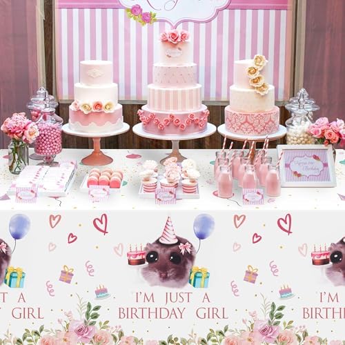 Hamster Party Tablecloths - 3Pcs Cute Birthday Decorations for Kids