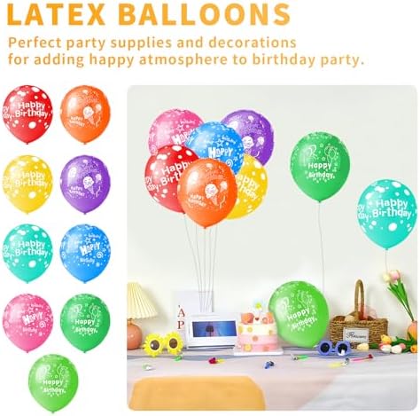 50pcs 12 Inch Happy Birthday Balloons for Men and Women