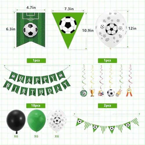 Soccer Birthday Party Decorations 27 PCS