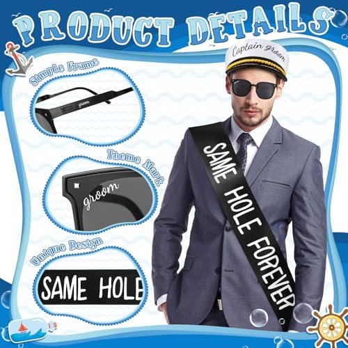 JaGely 3 Pcs Bachelor Party Accessories Groom Set