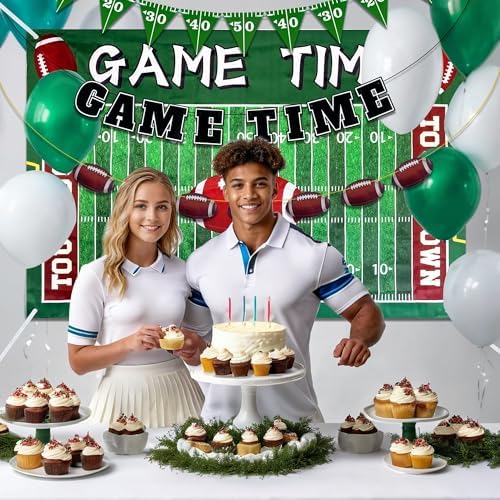 7 PCS Football Party Decorations Banner Backdrop