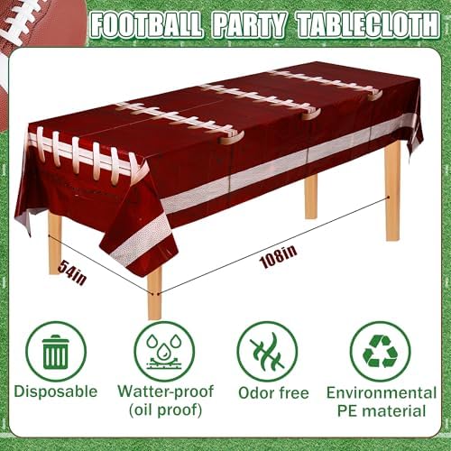 3pcs Football Party Tablecloths Rectangular Plastic 108x54