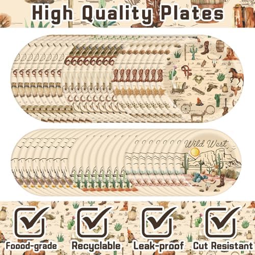 120 Pcs Denim Western Party Supplies for 30 Guests