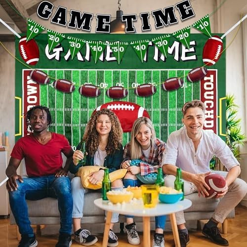 7 PCS Football Party Decorations Banner Backdrop