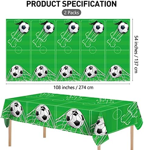 Durony 2 Pack Soccer Table Covers for Party Supplies