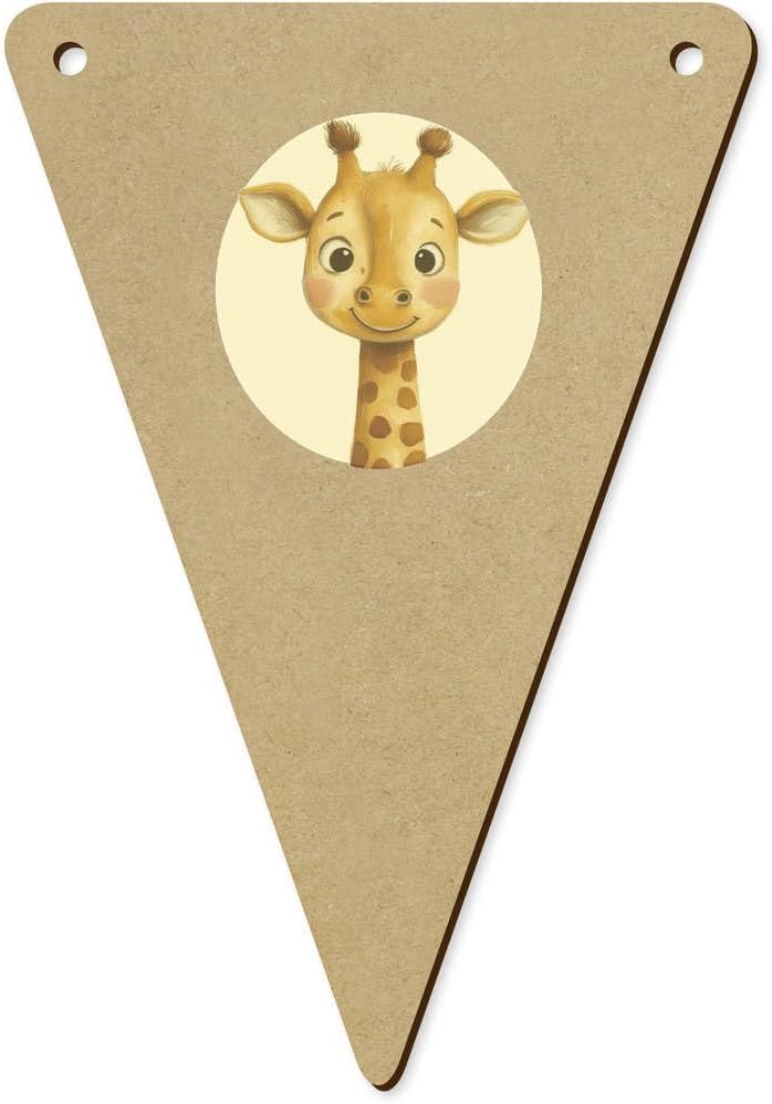 5 Piece Cute Baby Giraffe Wooden Bunting Flags BN00085738