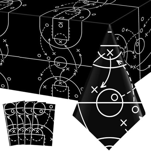 4 Pcs Basketball Theme Tablecloths for Parties